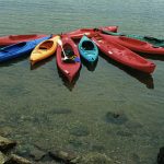 Photo of tied up kayaks