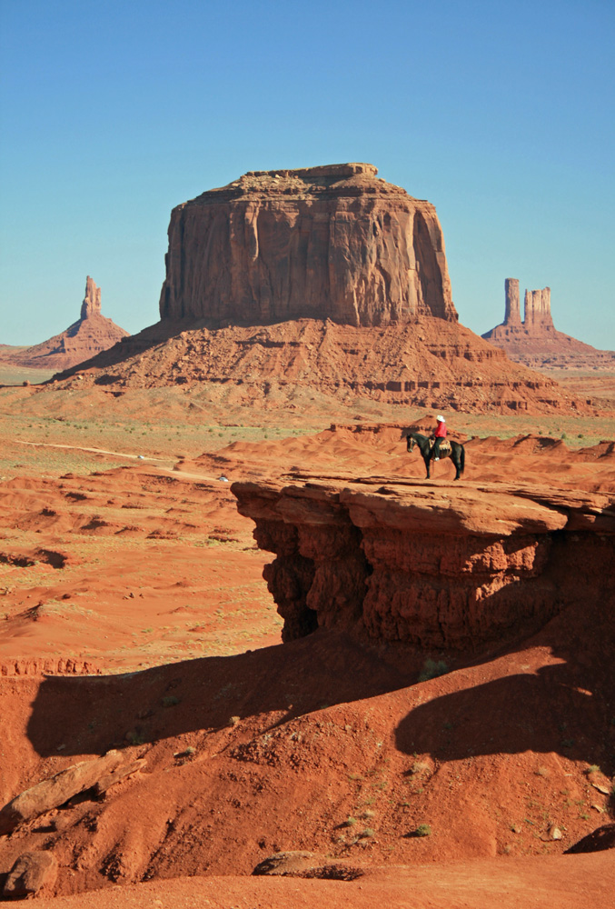 Photo of horseback rider in Monument Valley, AZ