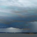 Photo of storm clouds above the sea